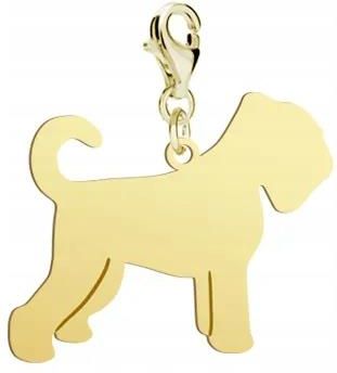 Mejk Jewellery Charms Złoty Z Psem Black Russian Terrier 925