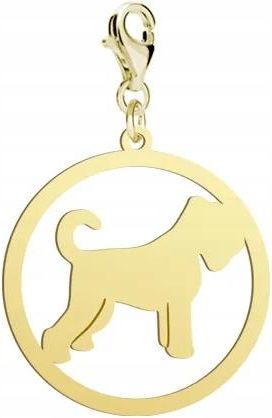 Mejk Jewellery Charms Złoty Z Psem Black Russian Terrier 925