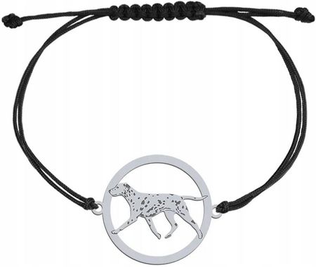 Mejk Jewellery Bransoletka Srebro 925 Dalmatian Dog Na Sznurku
