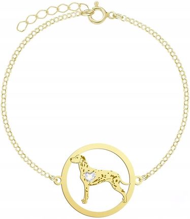 Mejk Jewellery Bransoletka Złota Z Psem Dalmatian Dog 925