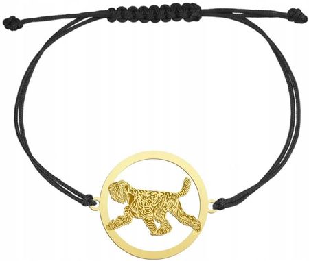 Mejk Jewellery Bransoletka Złota Black Russian Terrier Na Sznurku 925