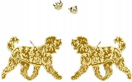 Mejk Jewellery Kolczyki Złote Labradoodle 925