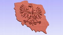 Zdjęcie Wektor Godło Rp Mapa Plik Stl 2.5D Plaskorzezba Cnc (11222) - Andrychów
