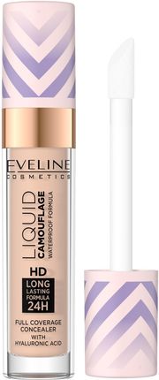 Eveline Cosmetics Liquid Camouflage Wodoodporny Korektor Kamuflujący Z Kwasem Hialuronowym 2.5 Light Peach 7ml