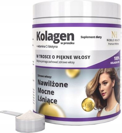 Noble Health Kolagen + witamina C i biotyna w proszku 100g
