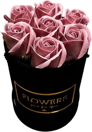 Amtii Kwiaty Mydlane Flowerbox Czarny Okrągły Róże Mydlane S