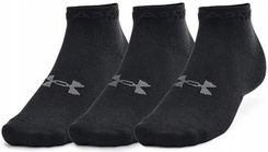 Zdjęcie CZARNE SKARPETY SKARPETKI UNDER ARMOUR ESSENTIAL LOW CUT 3-PAK 1365745-001 - Pruchnik