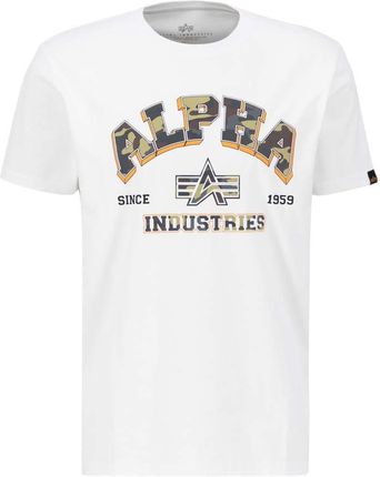 Alpha Industries T-shirt College Camo 146511 biały