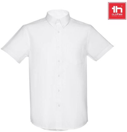 THC LONDON WH. Męska koszula oxford z krótkim rękawem. Kolor biały