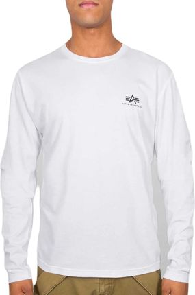 Koszulka Longsleeve Alpha Industries Small Logo Basic 198517 09 - Biały RATY 0% | PayPo | GRATIS WYSYŁKA | ZWROT DO 100 DNI