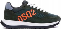 Ranking DSQUARED2 Running włoskie sneakersy buty GREEN Popularne włoskie buty