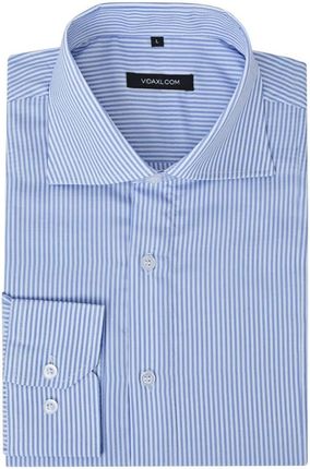 VidaXL Męska koszula biznesowa biała w błękitne paski rozmiar S