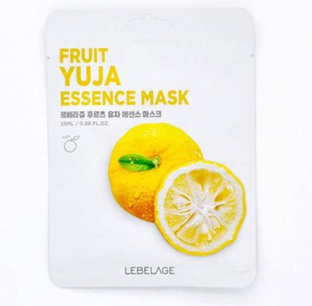 Maska w płacie rozjaśniająca z ekstraktem z owocu Yuja Lebelage