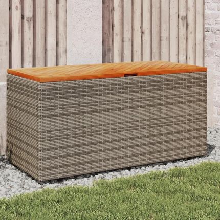 VidaXL Skrzynia Ogrodowa Szara 110X50X54cm Polirattan I Akacja 365956