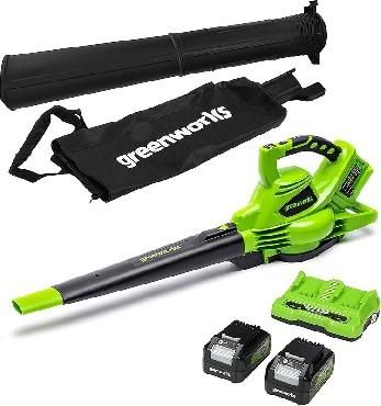 Odkurzacz do liści akumulatorowy Greenworks 24V GD24X2BVK4 BRUSHLESS - 2 akumulatory 24V/4.0Ah