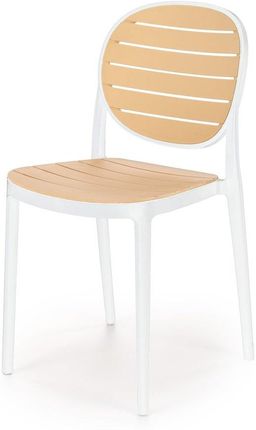 Krzesło ogrodowe K529, meble ogrodowe, białe/naturalne