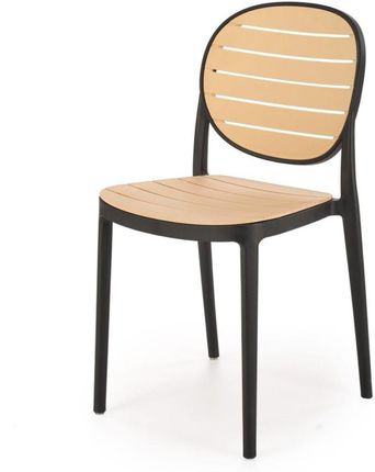Krzesło ogrodowe K529, meble ogrodowe, czarne/naturalne