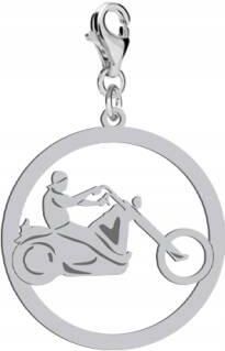 Srebrny Charms Motocyklista Motocykl SREBRO 925 PREZENT URODZINY DEDYKACJA GRATIS