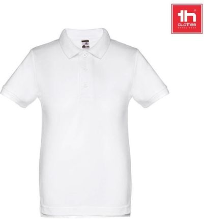 THC ADAM KIDS WH. Koszulka polo z krótkim rękawem dla dzieci (unisex). Kolor biały