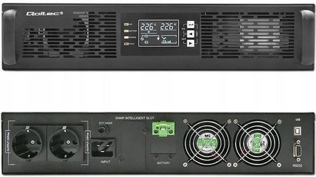 Стійковий ДБЖ Qoltec 2.4kVA 2400W Онлайн LCD Power Factory 1.0 SINUS Аварійне джерело живлення - фото 4