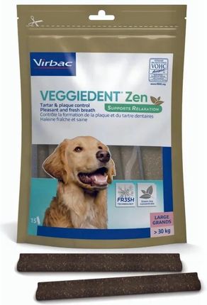 Virbac Veggiedent Zen L 30-60kg Gryzaki Dentystyczne + Łagodzenie Stresu 15szt.