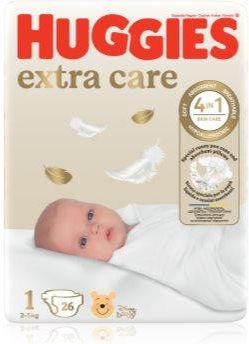 Huggies Extra Care Size 1 Pieluchy Jednorazowe 2-5Kg 26Szt.