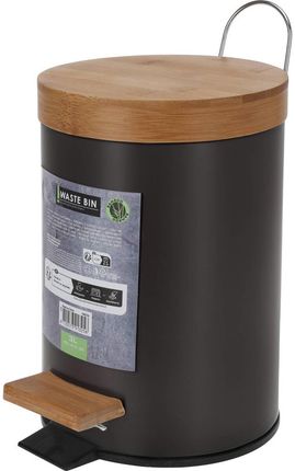 Home Styling Collection Kosz Łazienkowy Z Bambusową Pokrywą 3L