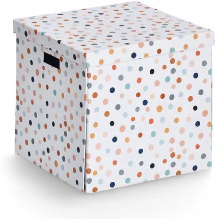 Zeller Kartonowe Pudełko Z Pokrywą Dots 33,5x33x32cm