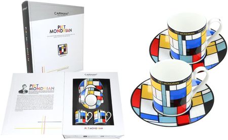 Carmani Komplet 2 Filiżanek Espresso P. Mondrian Composition A
