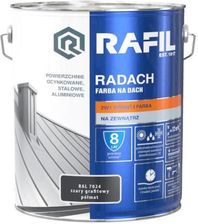 Zdjęcie Rafil Radach Farba Na Dach 2W1 Szary Grafitowy Półmat Ral7024 10l - Poznań