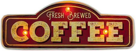 Forever Light Znak Metalowy Fresh Brewed Coffee (Rtv100462)