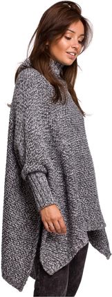 Be Knit Sweter Ponczo Model Bk049 Antracyt