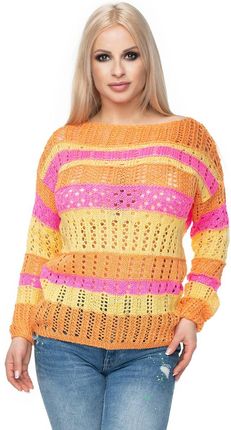 Peekaboo Sweter Damski Model 30060 Pink/Yellow