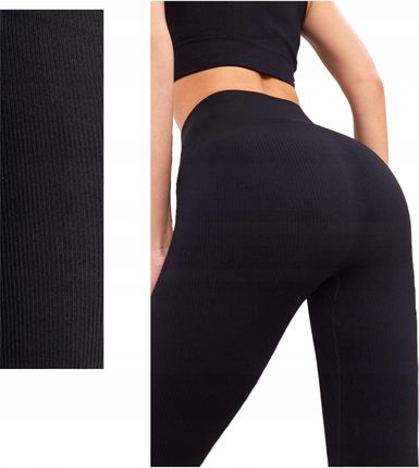 Legginsy Prążkowane modelujące Wysoki Stan wyszczuplające Prążek L/XL