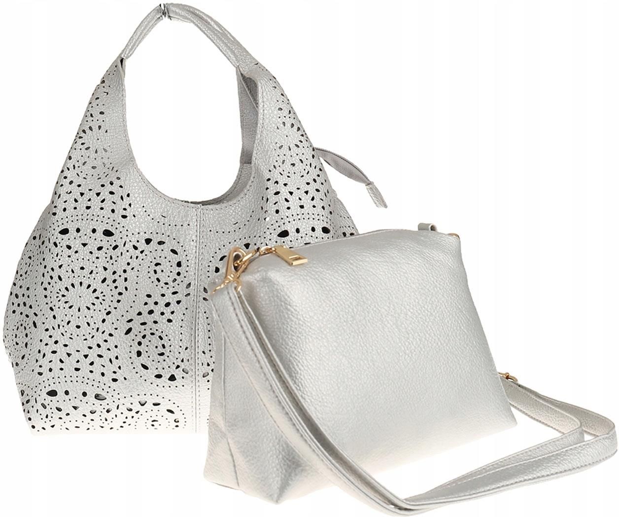 Haoerxi Collection Torebka Damska srebrna ażurowa worek