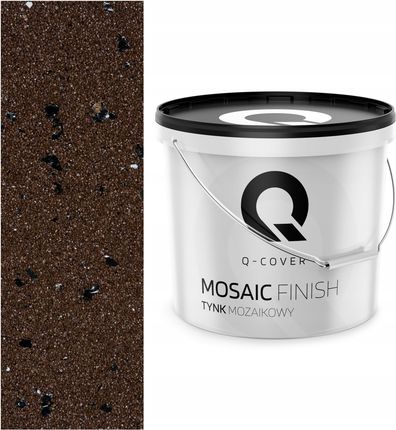 Q-Cover Mozaikowy 25Kg Kolor Brązowy Ciemny Z Czarną Miką M96 Dekoracyjny