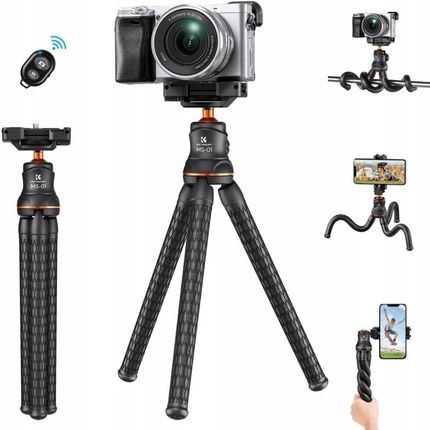 Giętki Statyw elastyczny K&F Do Aparatu Telefonu Tripod + Pilot Bluetooth