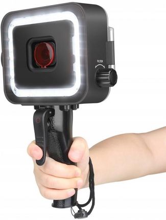 Obudowa Wodoodporna z Lampą LED do GoPro 5 6 7 Filtr Czerwony micro USB