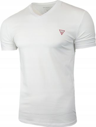 Guess Koszulka Biała T-shirt męski Bawełna Slim Fit r. XL