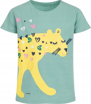 T-shirt Koszulka dziewczęca dziecięca Bawełna 140 zielony Pantera Endo