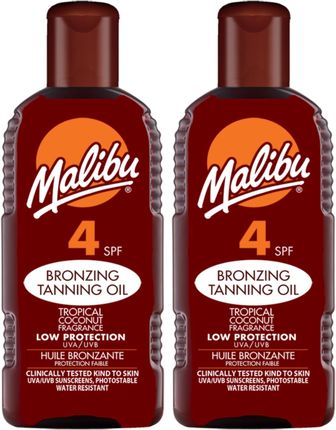 Malibu Tanning Oil Olejek Do Opalania SPF4 200ml x2szt