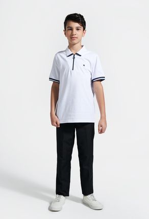 T-shirt Typu Polo Dla Chłopca 164 Biały Koszulka Coccodrillo WC4