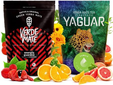 Zestaw Yerba Mate: Verde Mate + Yaguar 2x500g 1kg