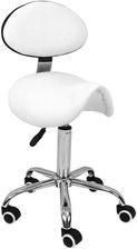 Zdjęcie Taboret Kosmetyczny Optima Z Oparciem Biały - Trzebnica