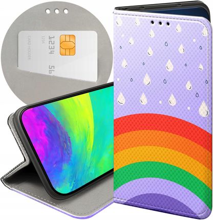 Hello Case Etui Z Klapką Do Samsung Galaxy A55 5G Tęcza Rainbow Futerał Case