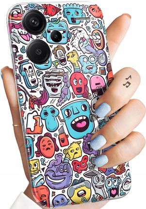 Hello Case Etui Do Xiaomi Redmi Note 13 Pro Plus 5G Doodle Zwierzęta Potwory