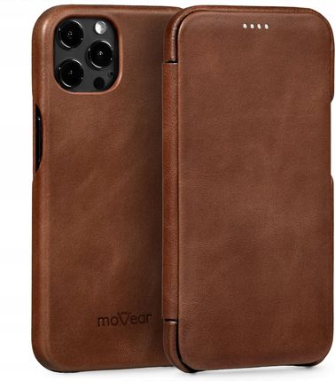 Movear Etui Na Iphone 12 Pro 12 Skórzane Pokrowiec Slim Case Book Brązowy