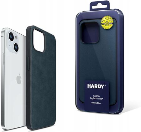 Niebieskie stylowe etui futerał na tył iPhone 15 3mk Hardy MagFabric Case