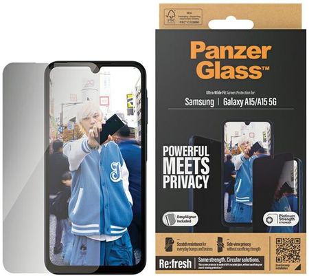 Panzerglass Ultra Wide Fit Sam A15 5G Privacy Screen Protection Easy Aligner Included P7349