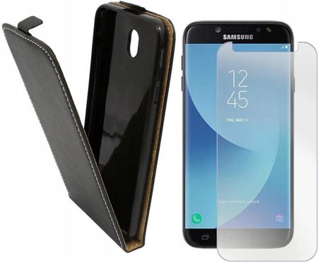 Gsm Hurt Etui Do Samsung Galaxy J7 2017 Obudowa Pionowe Slim Flex Czarne Hq I Szkło